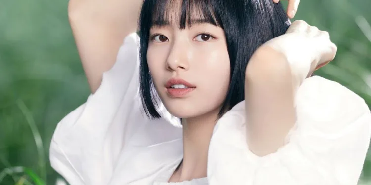 Bae suzy showing off her impeccable skin