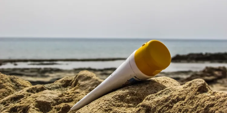 sunscreen on beach